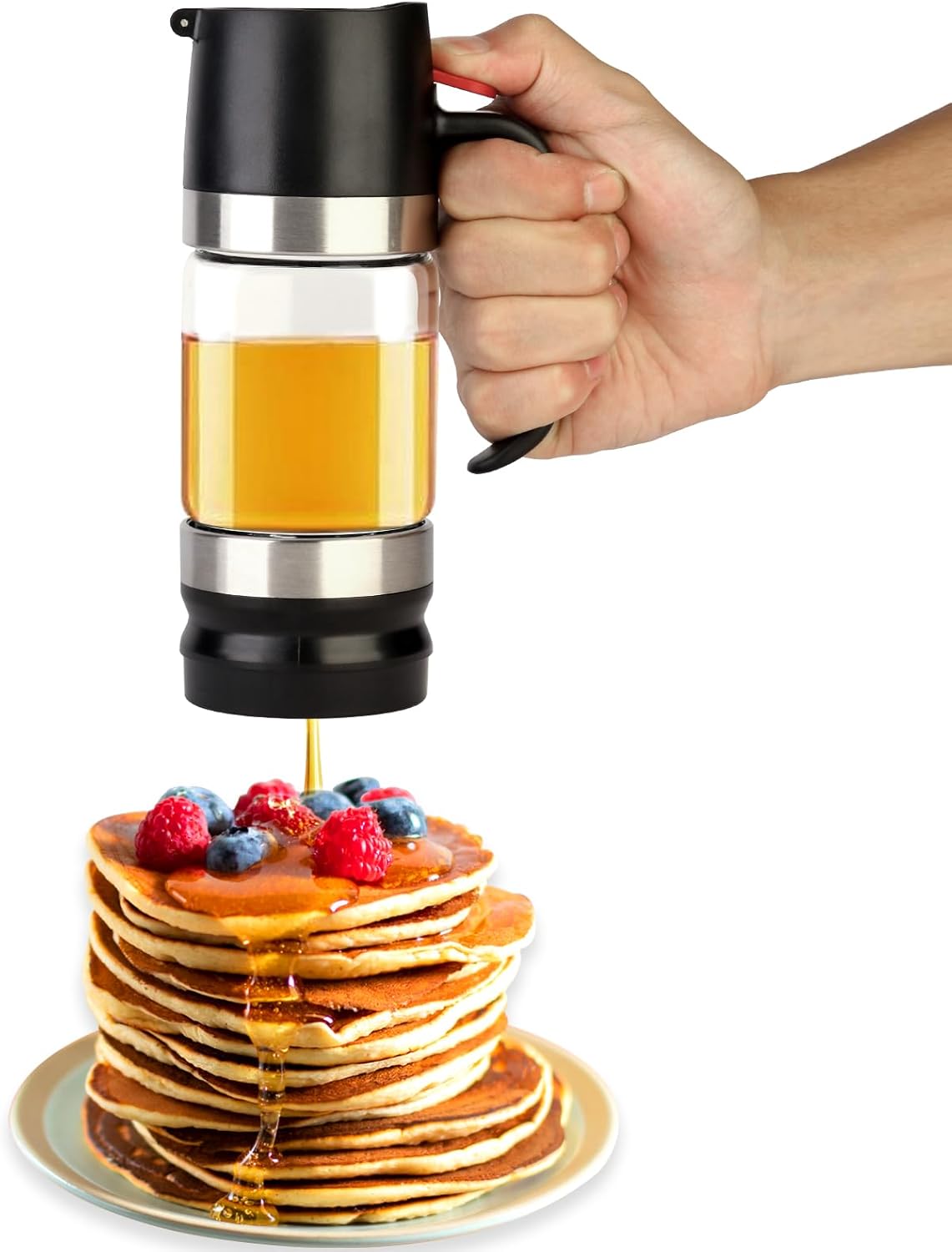 No Drip Glass Honey Dispenser for Coffee, Tea, Pancakes - 3 Pack