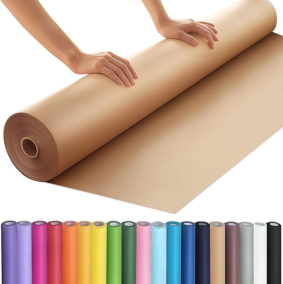 PerkHomy 36in x 200ft Brown Kraft Paper Roll for Crafting Needs