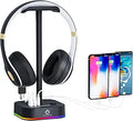 Gamenote RGB Headphone Stand & Power Strip 2-in-1 - Desk Charger Hub