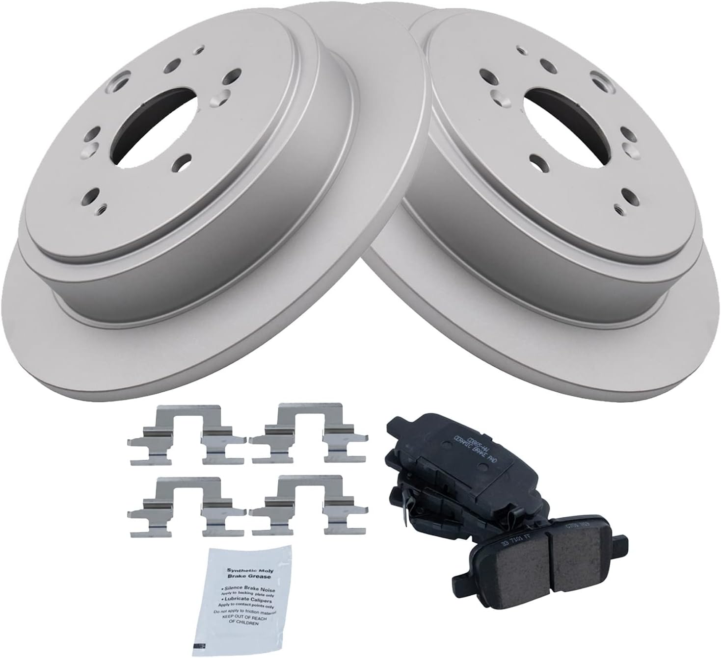 TRQ Rear Brake Pad & Rotor Kit for Acura MDX and Honda Pilot