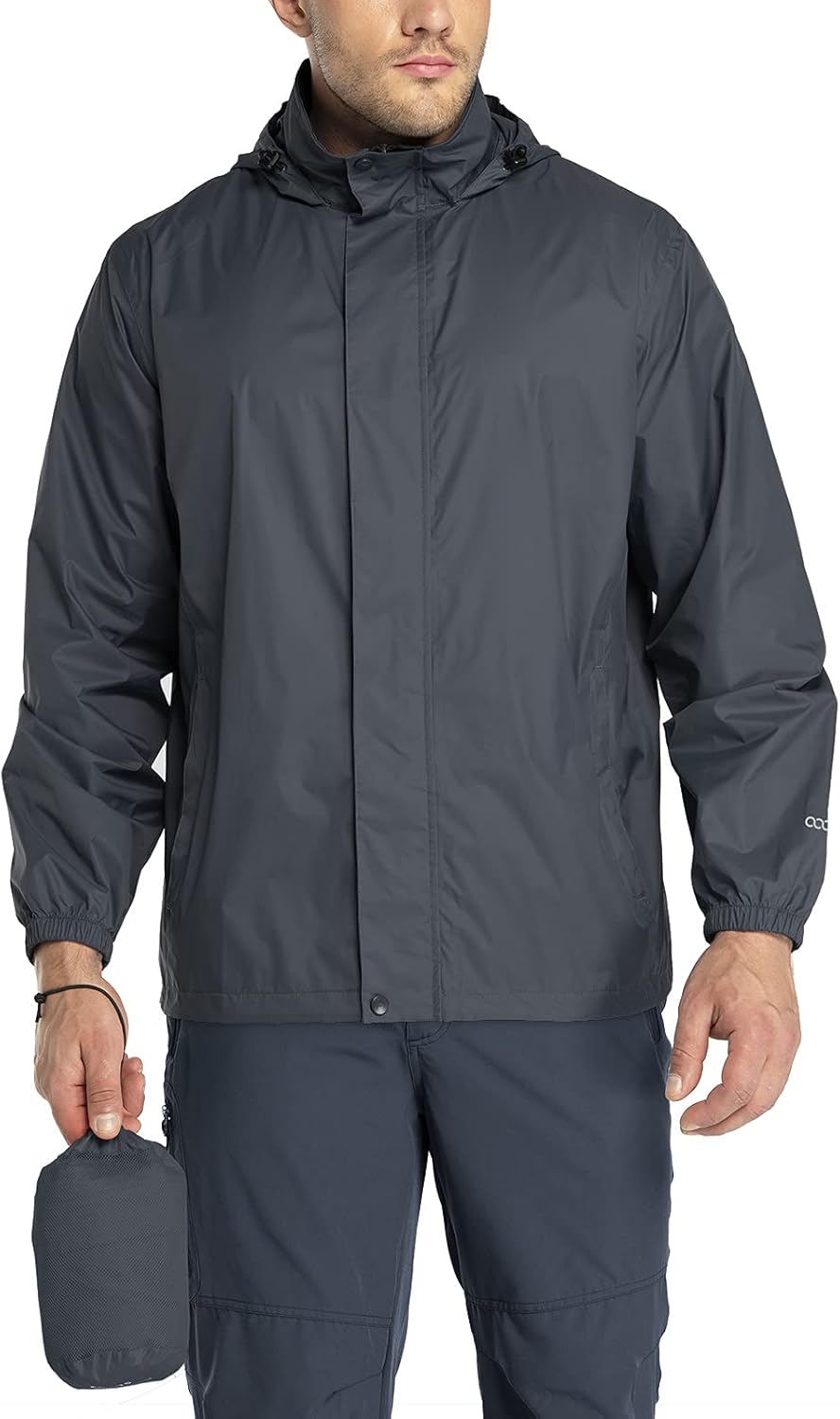 33,000ft Packable Rain Jacket for Men - Lightweight Waterproof Shell