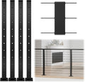 Muzata 4Pack Black 36in Cable Railing Post Kit - Durable T304