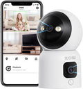 ZOSI 2K Home Security Indoor Dual Cameras - 360 Pan/Tilt Coverage
