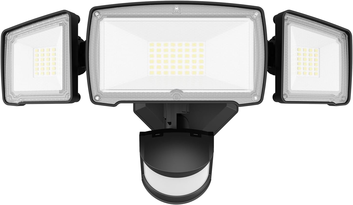 Motion Sensor Outdoor Lights with Adjustable Heads for Security