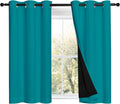 NICETOWN Peacock Teal 100% Blackout Curtains 45in Long - Dark Sleep