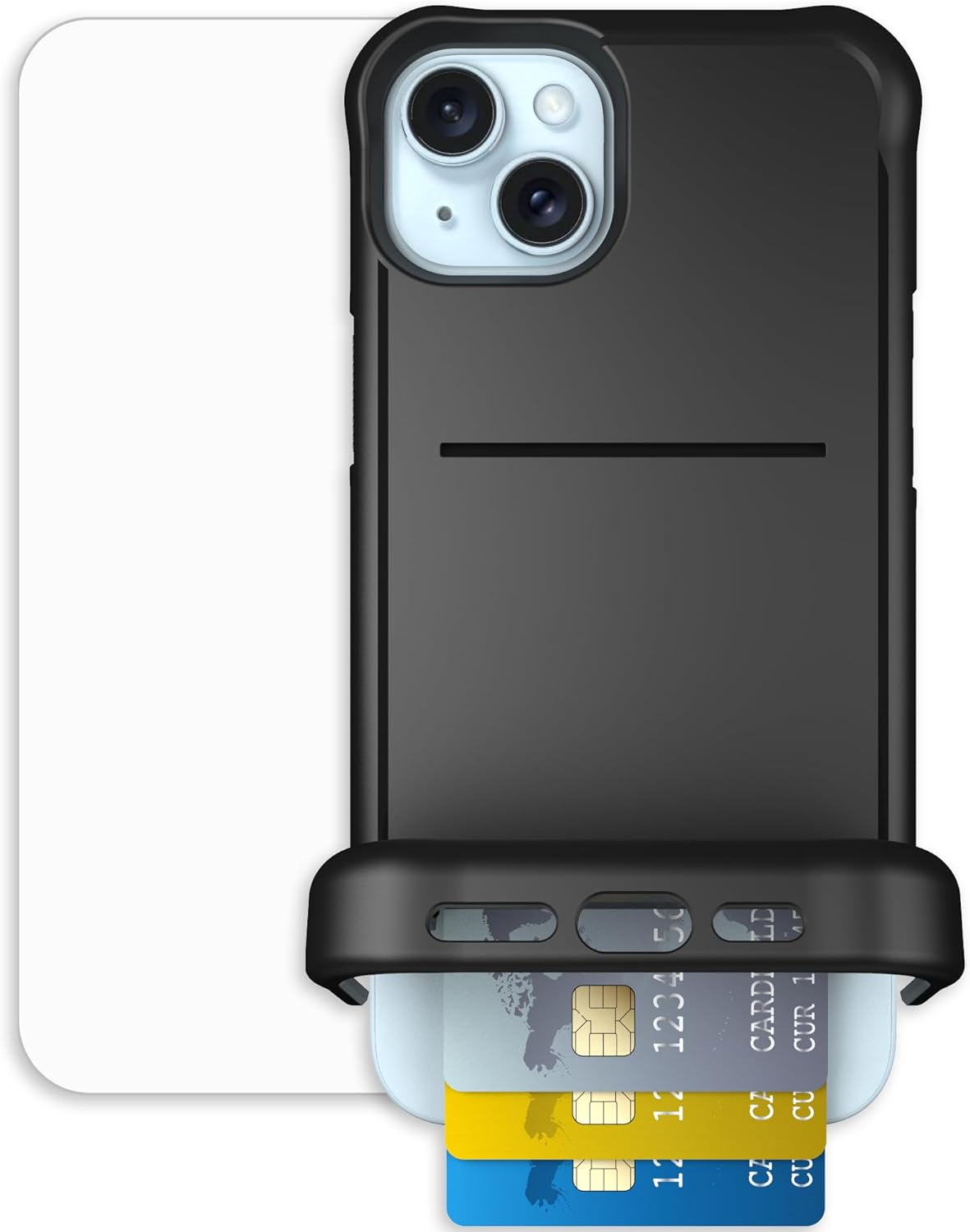 Scooch iPhone 15 Plus Case with Card Holder and Kickstand