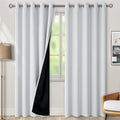 Greyish White 100% Blackout Curtains 84in - Thermal, Sound Reducing