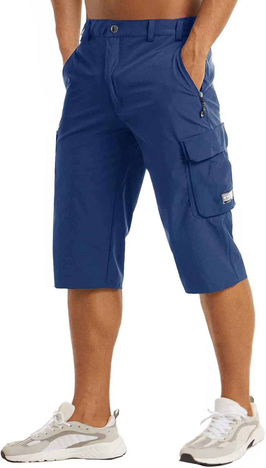 MAGCOMSEN Men's Quick Dry 3/4 Capri Workout Gym Shorts