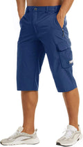 MAGCOMSEN Men's Quick Dry 3/4 Capri Workout Shorts - Zipper Pockets 5