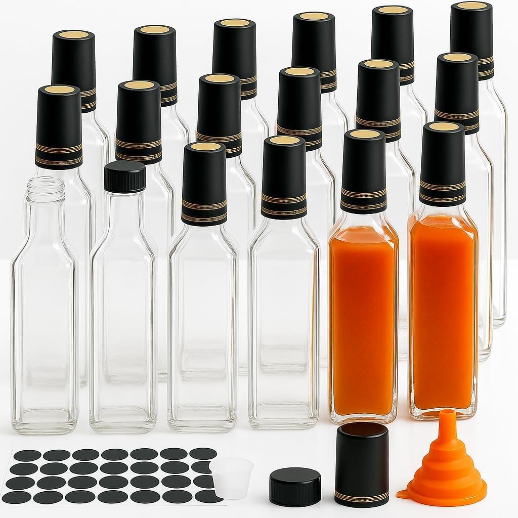 WERTIOO Hot Sauce Bottles 18-Pack for Homemade Chili Oil