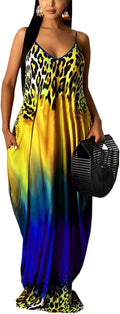 Summer Maxi Dress Plus Size Spaghetti Strap Sundress - Flowing Boho