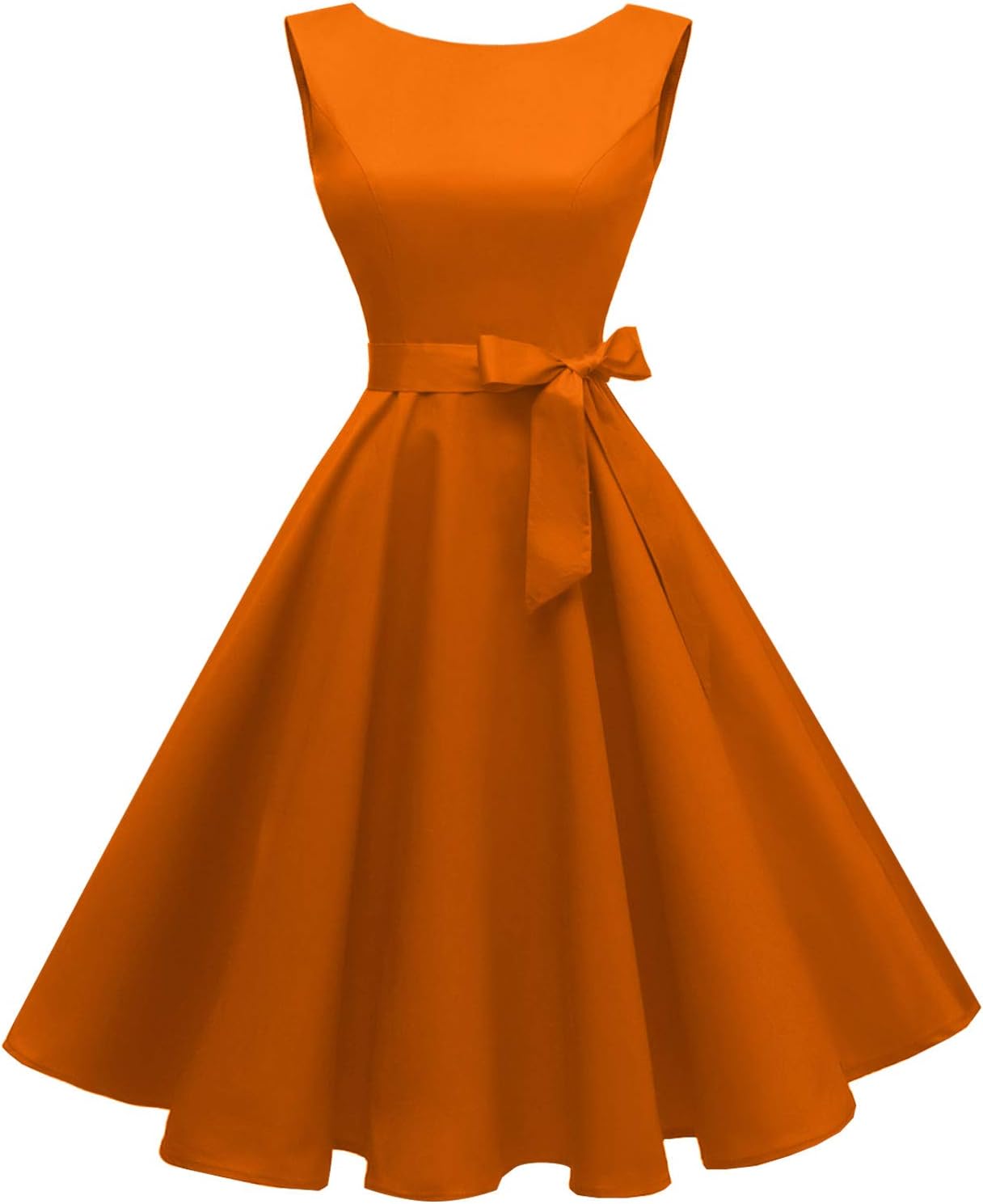 Hanpceirs Women's Boatneck Sleeveless Swing Vintage Dress