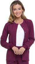 Dickies Scrub Jacket for Woman Snap Front Warm-up Jacket - Comfortable