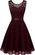 Women's Sleeveless Lace Cocktail Dress - Short Bridesmaid Style