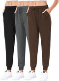 3 Pack Women's Joggers - Stretchy Sweatpants with Pockets