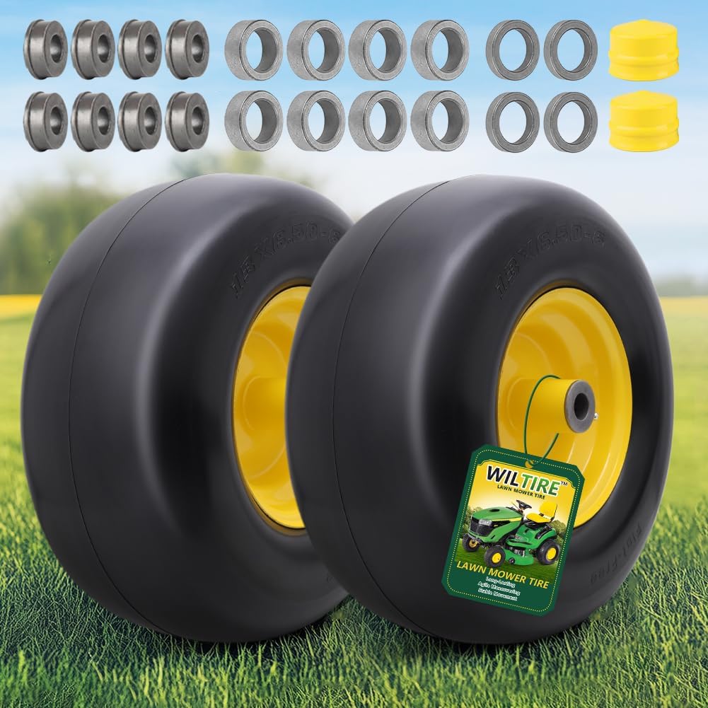 13x6.50-6 Flat Free Tire and Wheel for Lawn Mowers