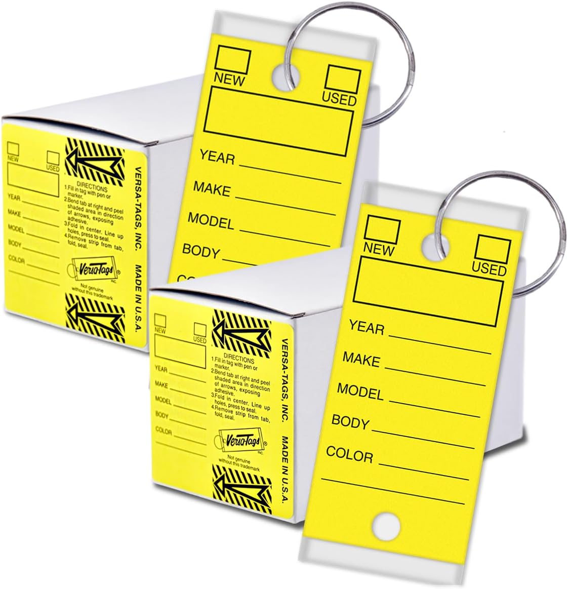 Versa-Tags 500 Key Tags with Chrome Plated Rings for Organization