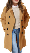 Haloumoning Girls Double Breasted Trench Coat for Ages 5 to 14