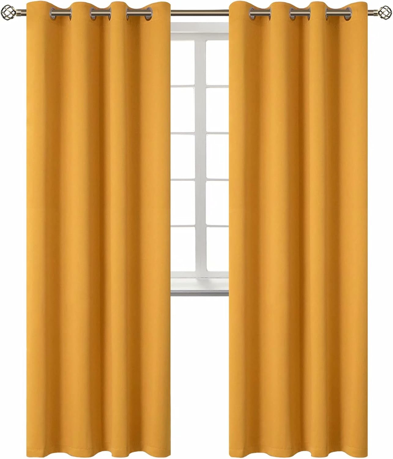 BGment Room Darkening Curtains for Bedroom - Mustard Yellow Drapes