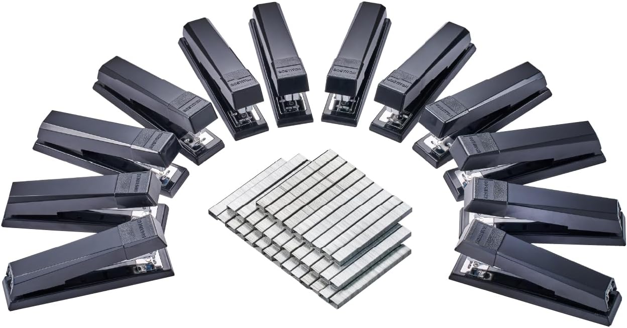 Bostitch Office Stapler Pack of 12 with No-Jam Technology