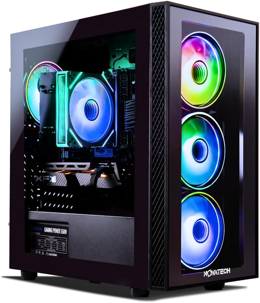 NOVATECH Phantom 2.0 Prebuilt Gaming PC with RX580 Graphics