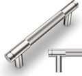 Brushed Satin Nickel Knurled Cabinet Pulls 3.75 in Center to Center