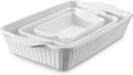 DOWAN Ceramic Casserole Dishes Set of 3 - Durable Oven Bakeware