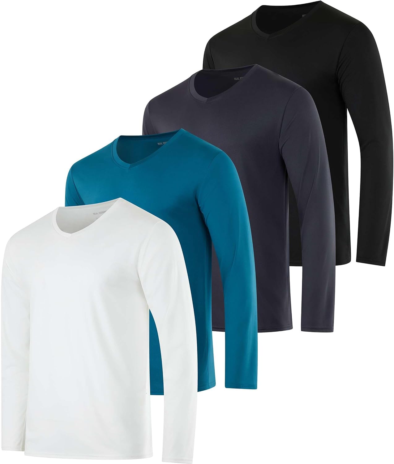 Men's Dry Fit Long Sleeve V-Neck T-Shirts for Outdoor Activities