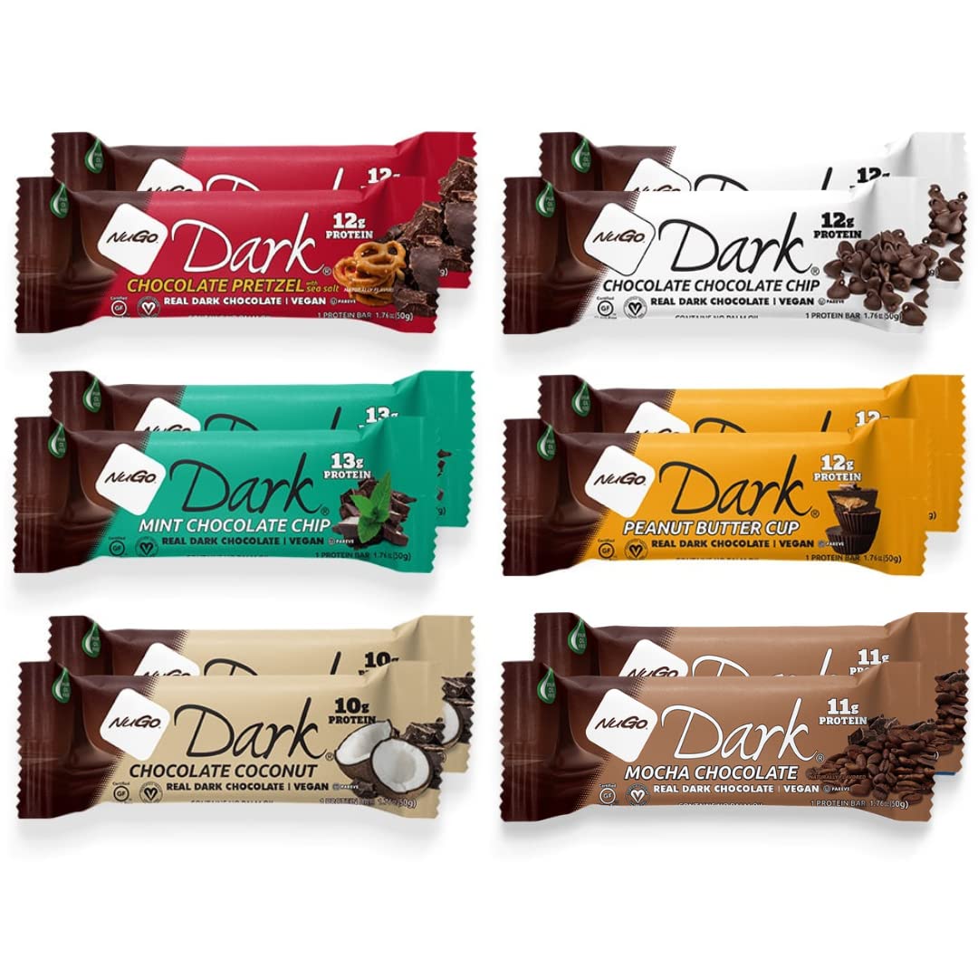Nugo Dark Chocolate Variety - Vegan Protein Bars for Everyone