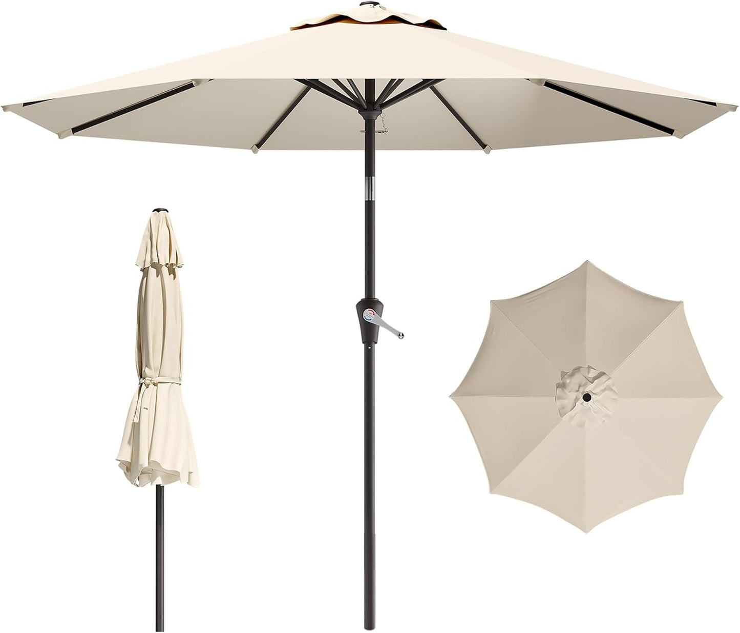 9 FT Patio Umbrella with Push Button Tilt for Outdoor Spaces