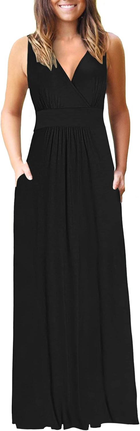 AUSELILY Women's Sleeveless Formal Dress with Pockets 2025