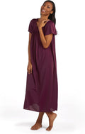 Women's Long Tricot Nightgown - Flutter Sleeves, Lightweight
