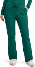 Cherokee Scrub Pants for Women Mid Rise Flare Leg - Comfortable Cargo