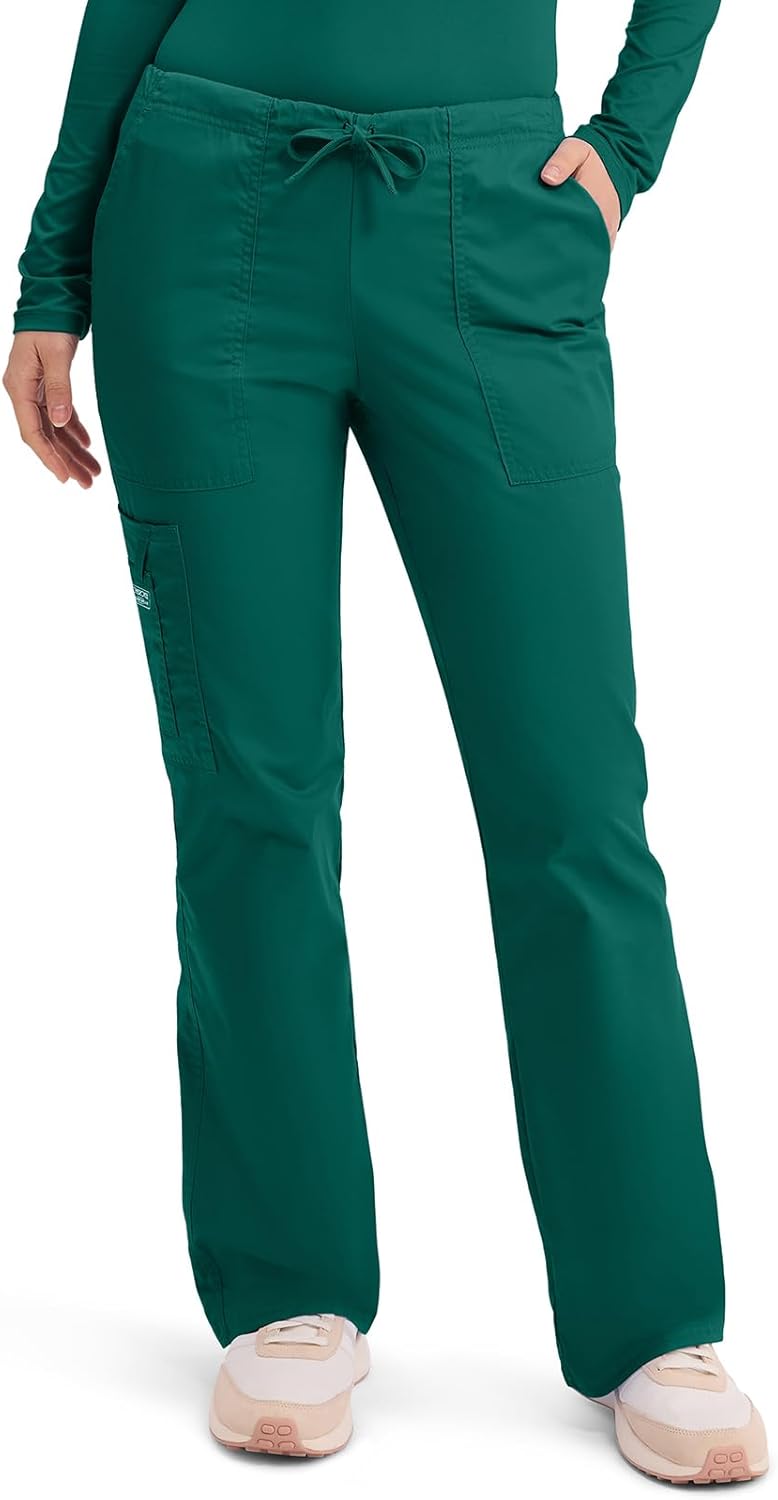 Cherokee Scrub Pants for Women with Flare Leg and Cargo Pockets
