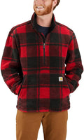 Mens Loose Fit Fleece Pullover Quarter-Zip - Cozy Work Layer