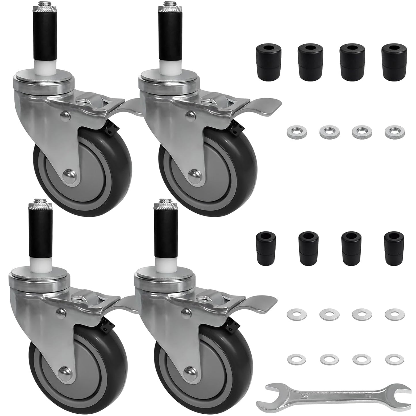 MySit 4 Inches Prep Table Wheels Set of 4 for Kitchen Carts