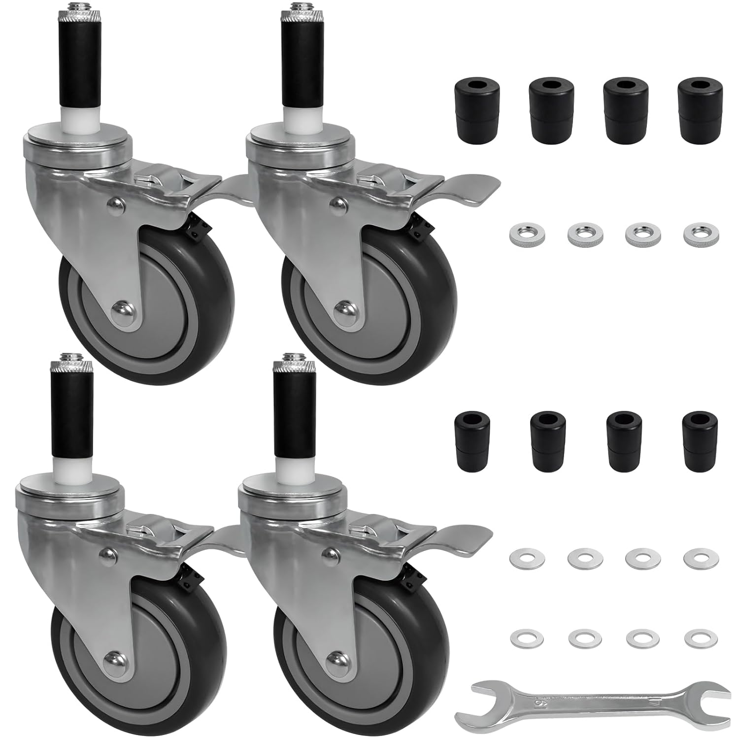 MySit 4 Inches Prep Table Wheels Set of 4 for Kitchen Carts