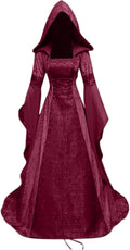 Women Hooded Gothic Corset Dress - Medieval Renaissance Costume