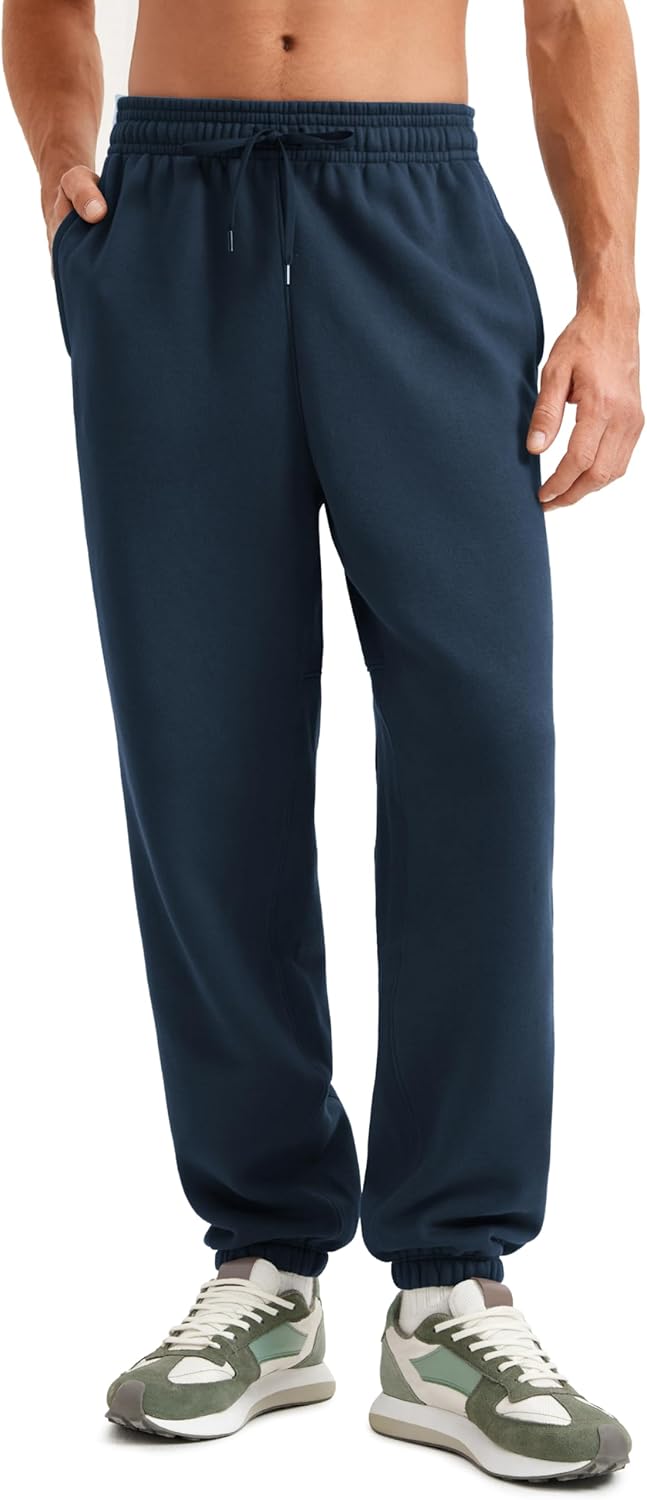 CRZ YOGA Cotton Fleece Lined Relaxed Sweatpants for Men
