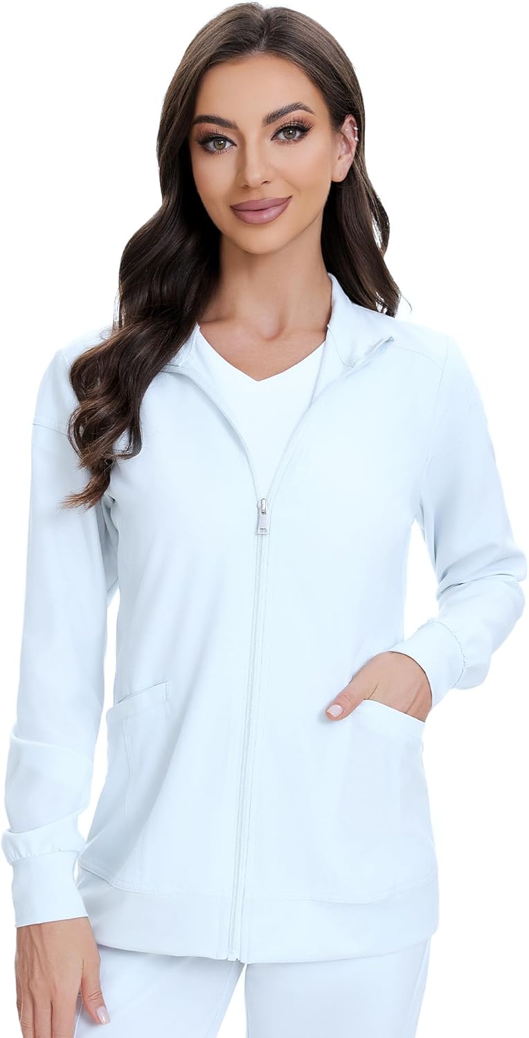 COZYFIT Scrub Jackets for Women - Zip Front Nurse Jacket