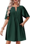 Wenrine Womens Flutter Sleeve Mini Dress - Flowy Summer Casual