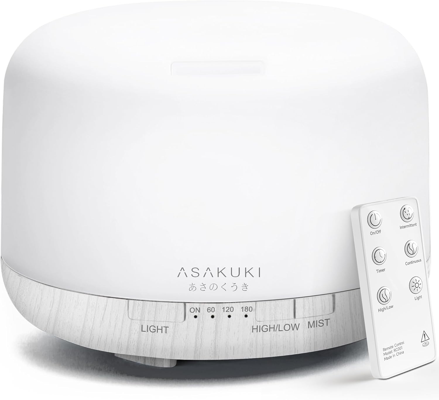ASAKUKI 500ml Essential Oil Diffuser - Remote Control, 5-in-1 Aromatherapy Humidifier