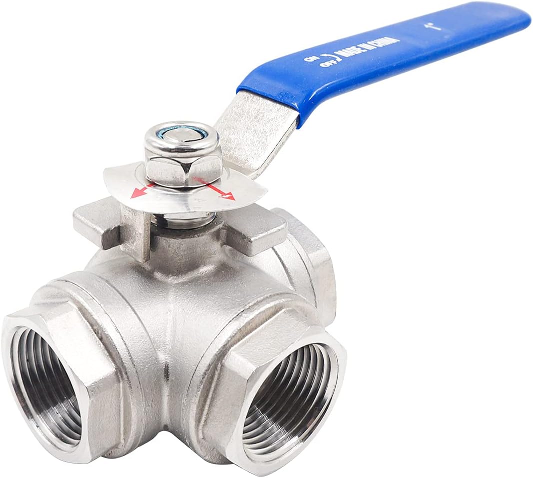 NPT 1 Stainless Steel 3 Way Valve for Water Tank and Fuel Hose