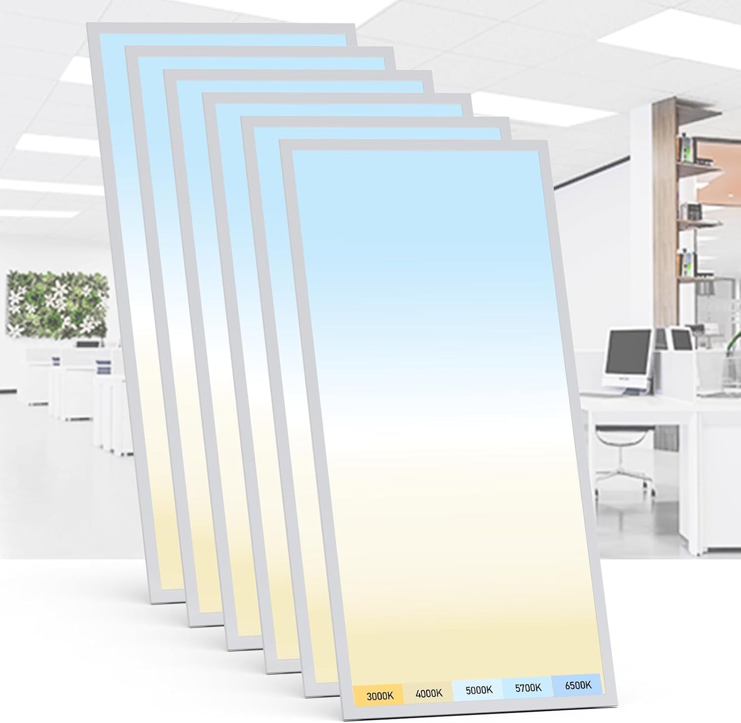 AIKVSXER 2x4 LED Flat Panel Light - Selectable CCT & Wattage