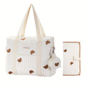 Large Diaper Bag Tote Medium - Spacious Cotton Diaper Tote for Travel