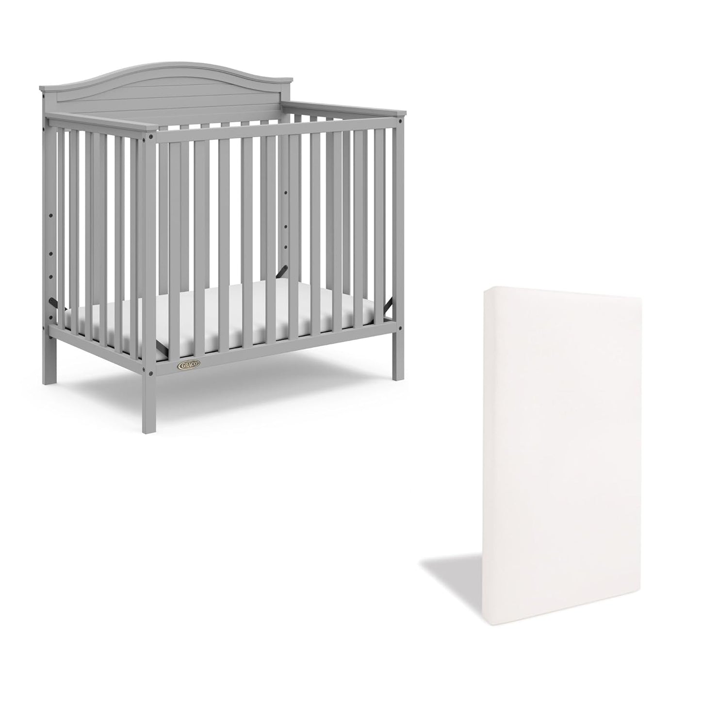 Graco Stella 4-in-1 Convertible Mini Crib with Bonus Mattress