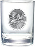 Heritage Pewter Moose Double Old Fashioned Glass for Liquor