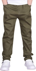 Boys Stretch Pull on Chino Pants Kids School Uniform - Durable Comfort