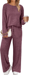 LILLUSORY Womens Lounge Sets 2 Piece Matching Pajamas - Cozy Fall Knit