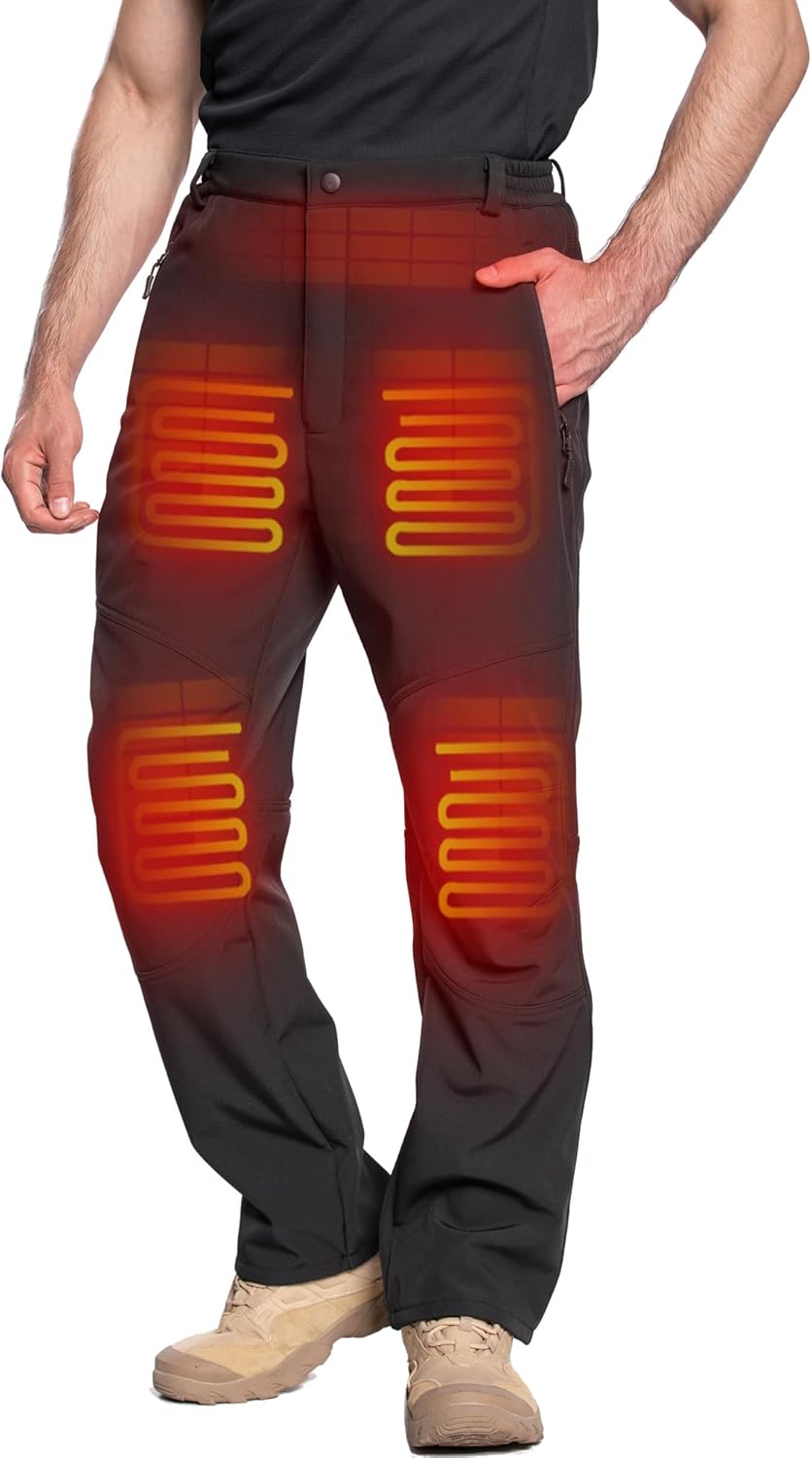 DEWBU Heated Pants for Men with 12V Battery Pack for Warmth